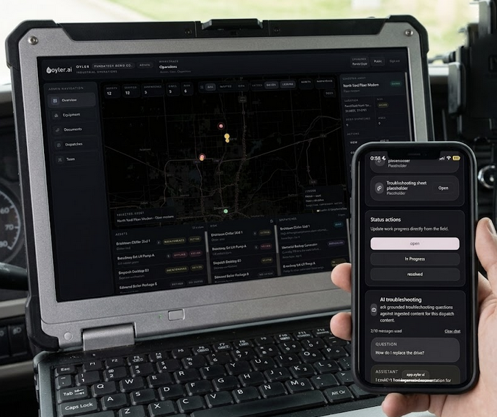 Oyler used in the field across laptop and mobile screens